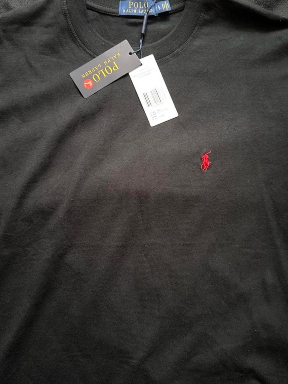 Polo by Ralph Lauren Black Short Sleeve Tee with Red Polo Pony
